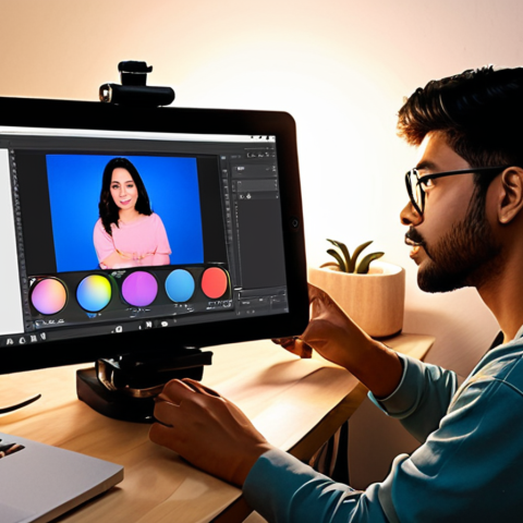 **Prompt 1: Capturing the Creative Process**
    A digital artist, a person of South Asian descent, is intensely focused on creating vibrant digital art on a tablet. Surrounding them is a thoughtfully arranged vlogging setup, including a soft ring light illuminating their workspace, a visible microphone for clear audio, and a camera on a tripod strategically positioned to capture the digital canvas and their hands. The background is a cozy, creative studio space, suggesting an artist's personal haven. The image emphasizes the early stages of a creative vlog, showcasing the artist's dedication to both their art and the recording process. The overall mood is focused and inspiring, with natural light enhancing the colors of the digital artwork.