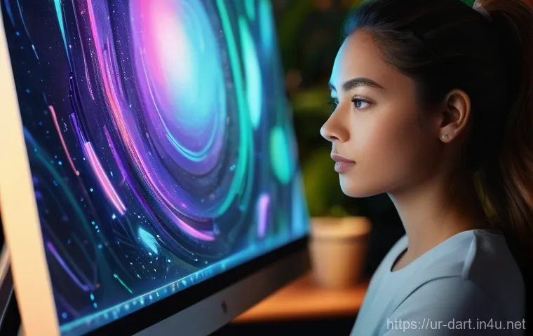 디지털아트 관련 저작권 분쟁 사례 - **Prompt:** A dynamic, close-up shot of a female digital artist, in her late 20s, with a determined ...