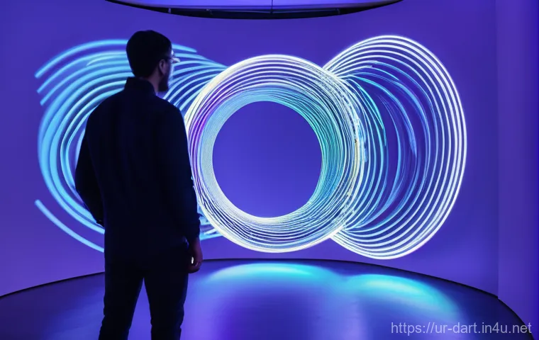 디지털아트 전시회 개최 방법 - **Prompt 2: The Ethereal Virtual Gallery Experience**
    A diverse group of art enthusiasts, dresse...