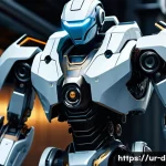 지브러시 하드서페이스 모델링 - **Futuristic Hard Surface Robot Model:** A highly detailed 3D render of a futuristic bipedal robot, ...