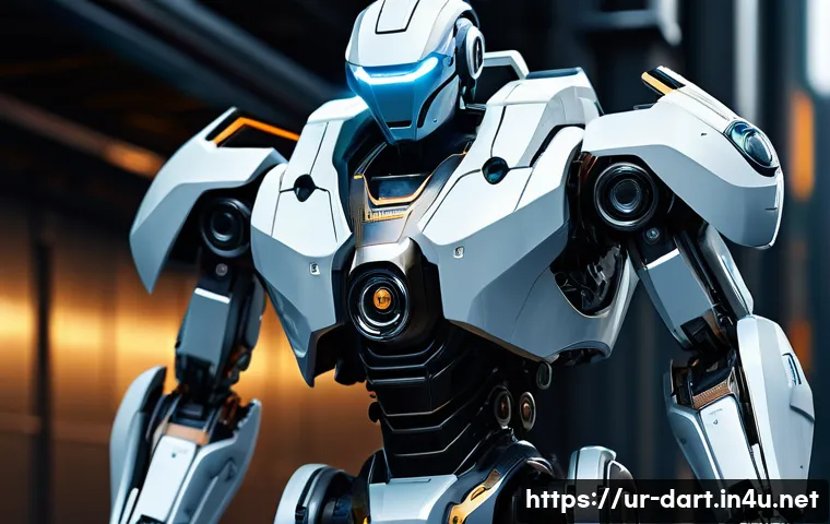 지브러시 하드서페이스 모델링 - **Futuristic Hard Surface Robot Model:** A highly detailed 3D render of a futuristic bipedal robot, ...